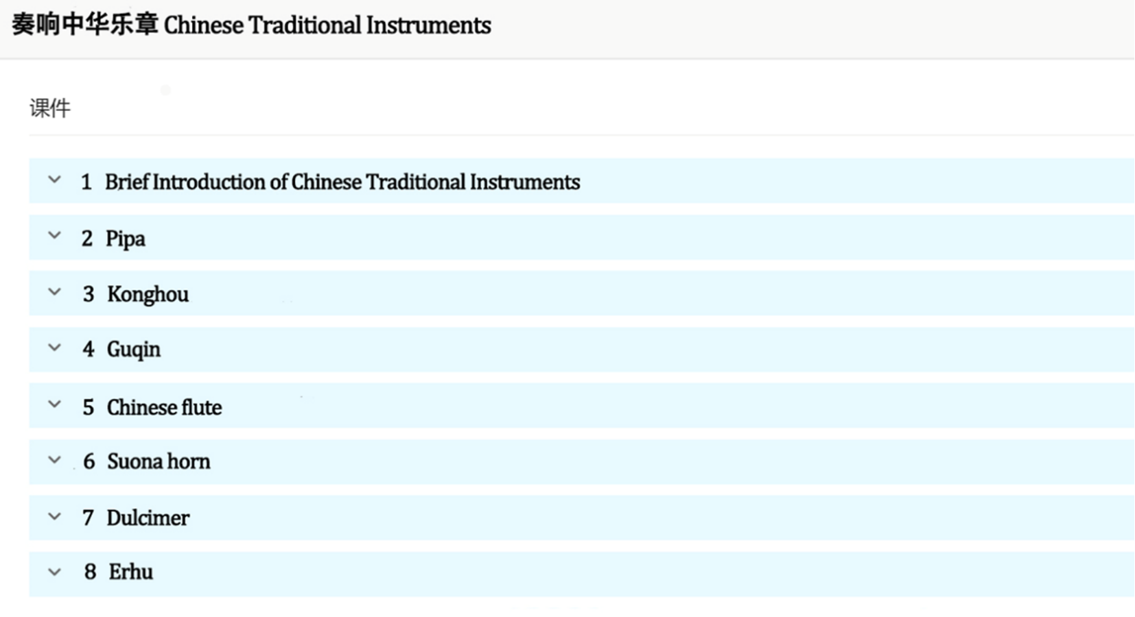 The structure of Chinese traditional instruments (Group 12)