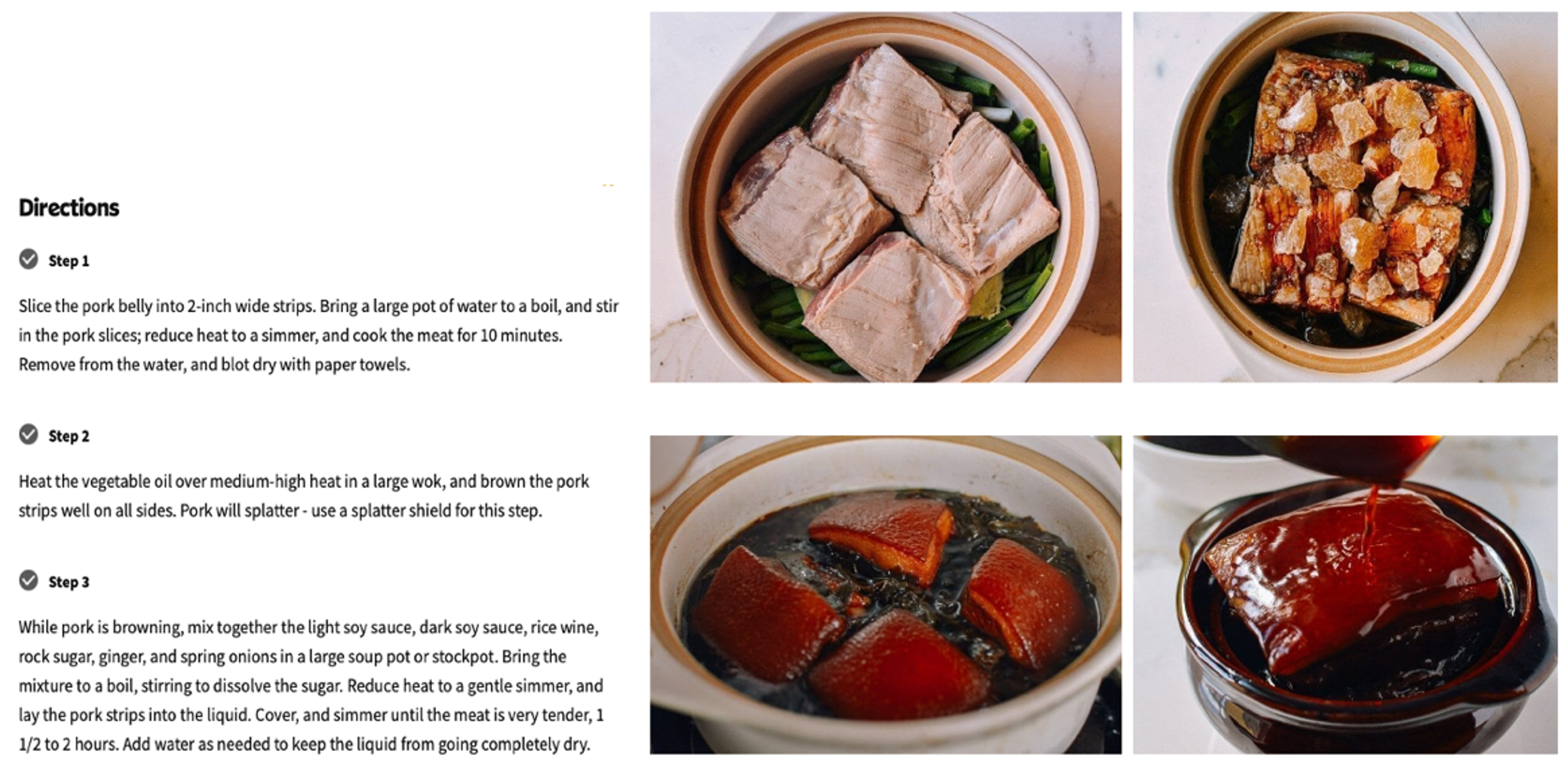 The steps of making Dongpo Meat (Group 5)