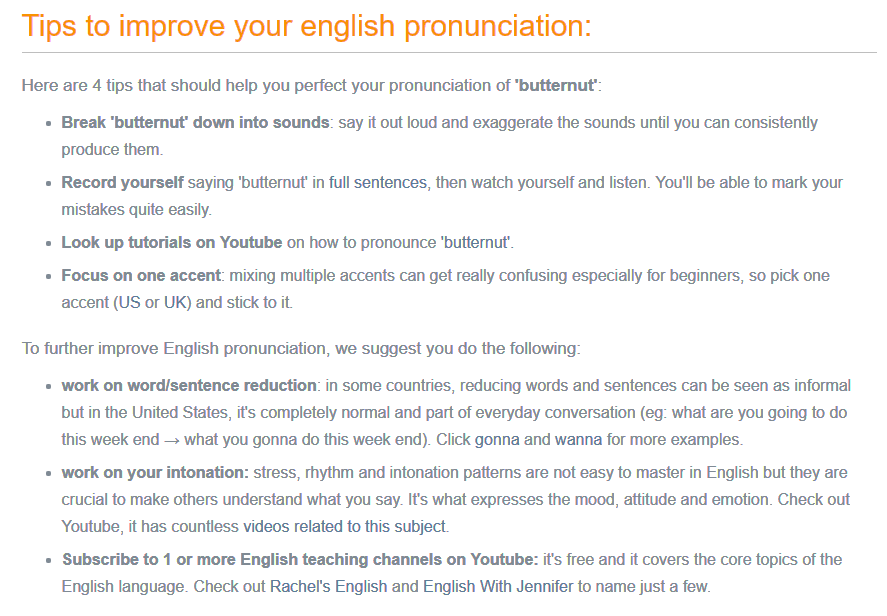General tips for pronunciation practice