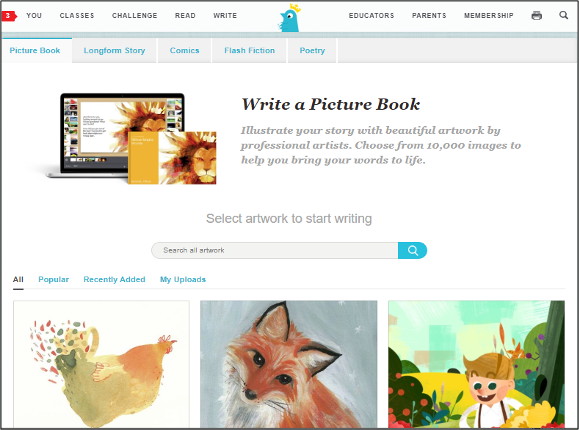 Create a book on Storybird