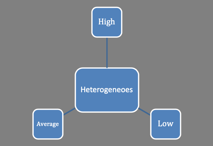 Structure of a heterogeneous group in the study