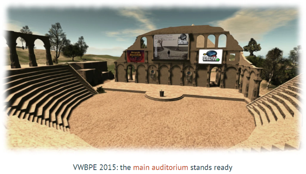 An interesting theme for the VWBPE 2015 main auditorium space (Pey, 2015)